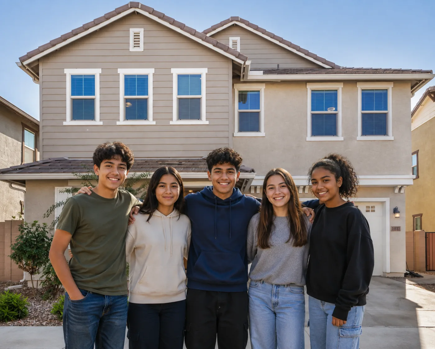 Adolescent residents spending time together